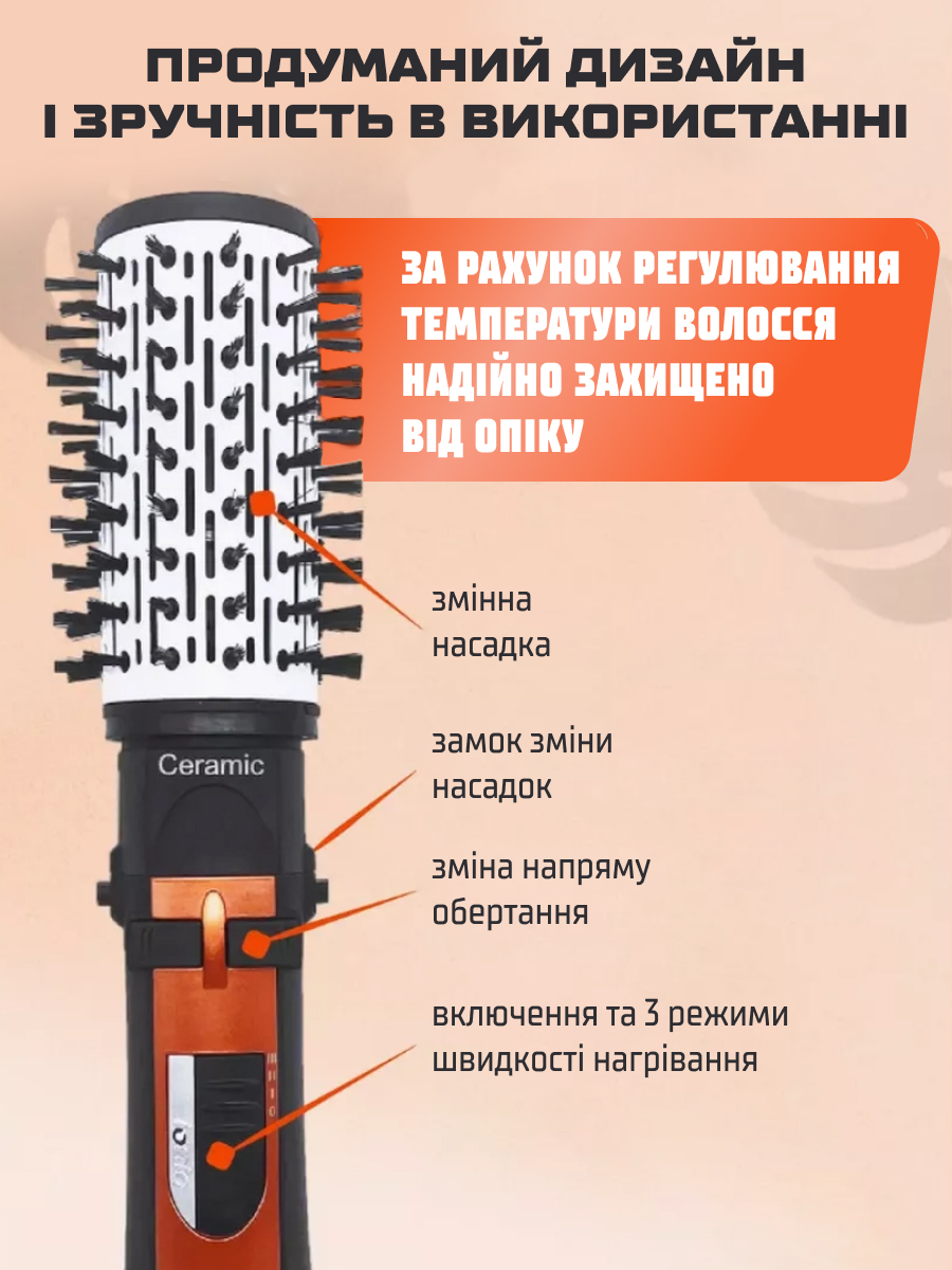 ФЕН ЩІТКА ДЛЯ ВОЛОССЯ 3 В 1
